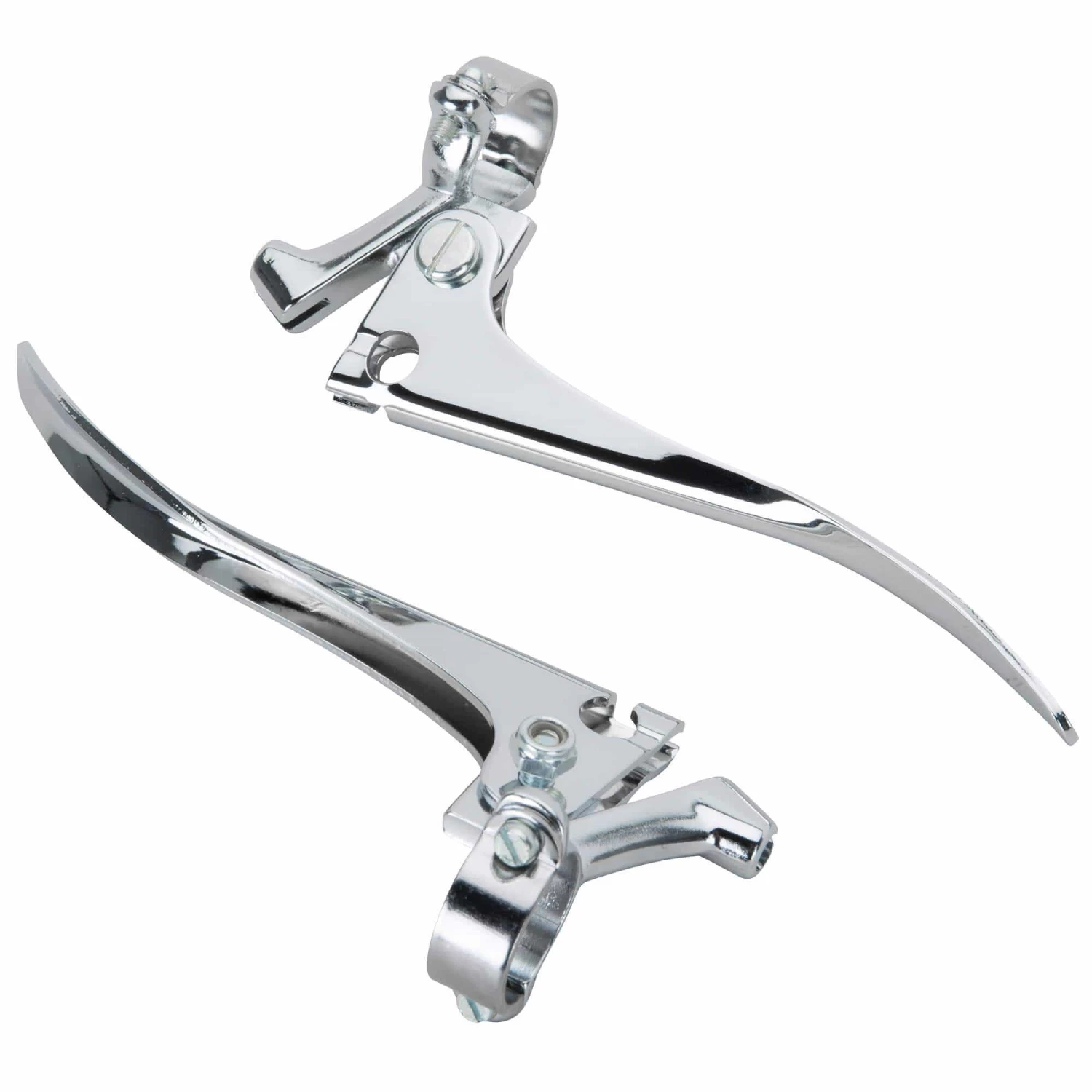 Chromed Steel Brake And Clutch Blade Levers Control Set For 1 Inch Bars