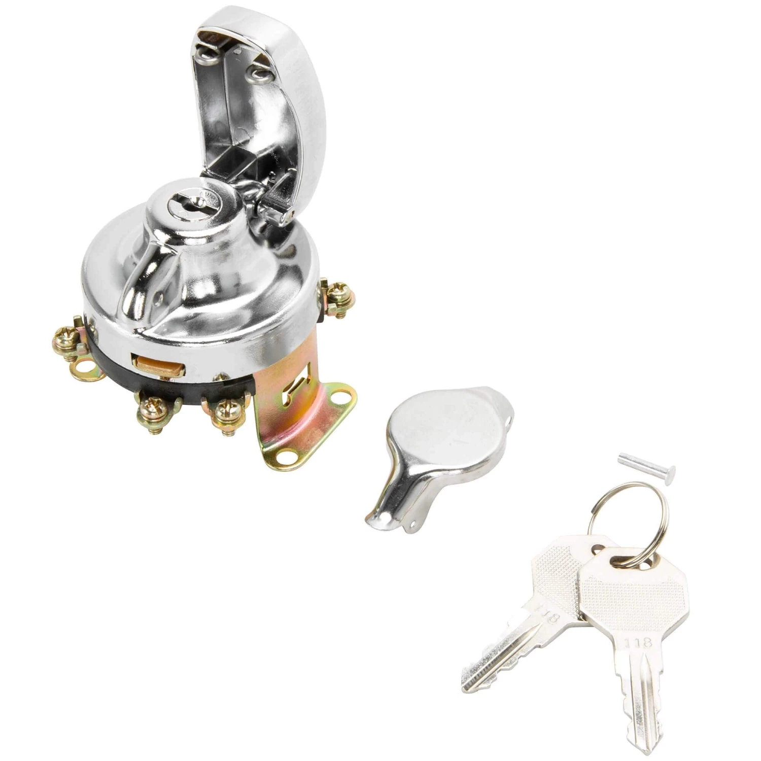 6 Post Ignition Key Switch Replaces Harley-Davidson OEM # 71501-73A - Chrome Bezel 5 6 Post Ignition Key Switch Replaces Harley-Davidson OEM # 71501-73A - Chrome Bezel - Image 5