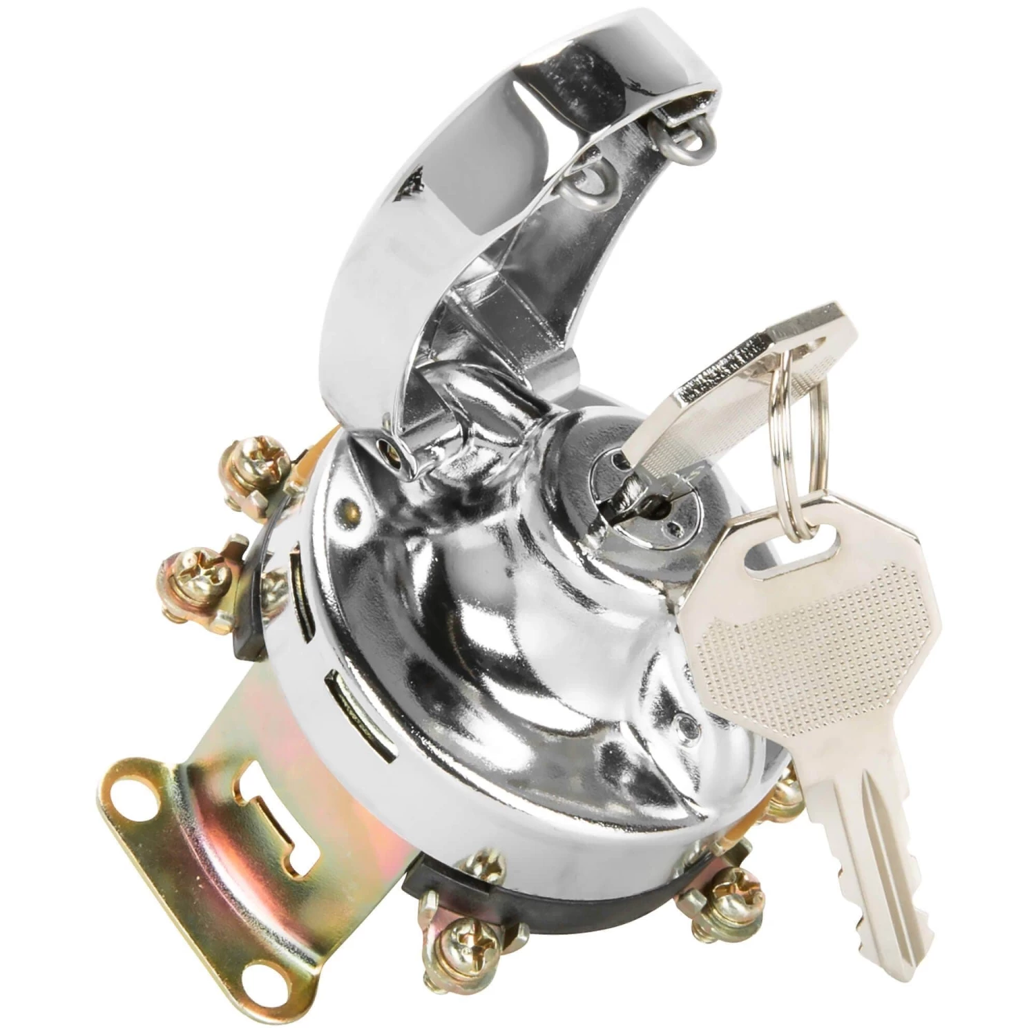 6 Post Ignition Key Switch Replaces Harley-Davidson OEM # 71501-73A - Chrome Bezel 3 6 Post Ignition Key Switch Replaces Harley-Davidson OEM # 71501-73A - Chrome Bezel - Image 3