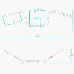 Mini Ape Hanger Handlebars - 1 Inch - 8 Inch Rise - Black -Motorcycle Equipment Store 009961 009962 Cycle Standard Mini Apehanger Handlebars 1in 6.5in Rise SPECS r 72d80a29 d394 4ba5 8086 6622df705914