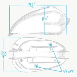 Harley-Davidson Ironhead Sportster Stock Style Gas Tank OEM #61006-57 1952-78 - 3.5 Gallon -Motorcycle Equipment Store 010144 vtwin harley davidson ironhead 1952 1978 stock style gas tank 3.5 gallon oem 61006 57 specs