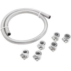 1/4 Inch Braided Stainless Fuel Line Kit -Motorcycle Equipment Store 010854 Cycle Standard 1 4 inch Braided Stainless Fuel Line Kit 2