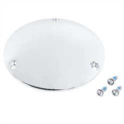 3 Hole Chrome Derby Cover For 1970-98 Harley-Davidson Big Twins Replaces OEMs 60668-84A 253952-84T