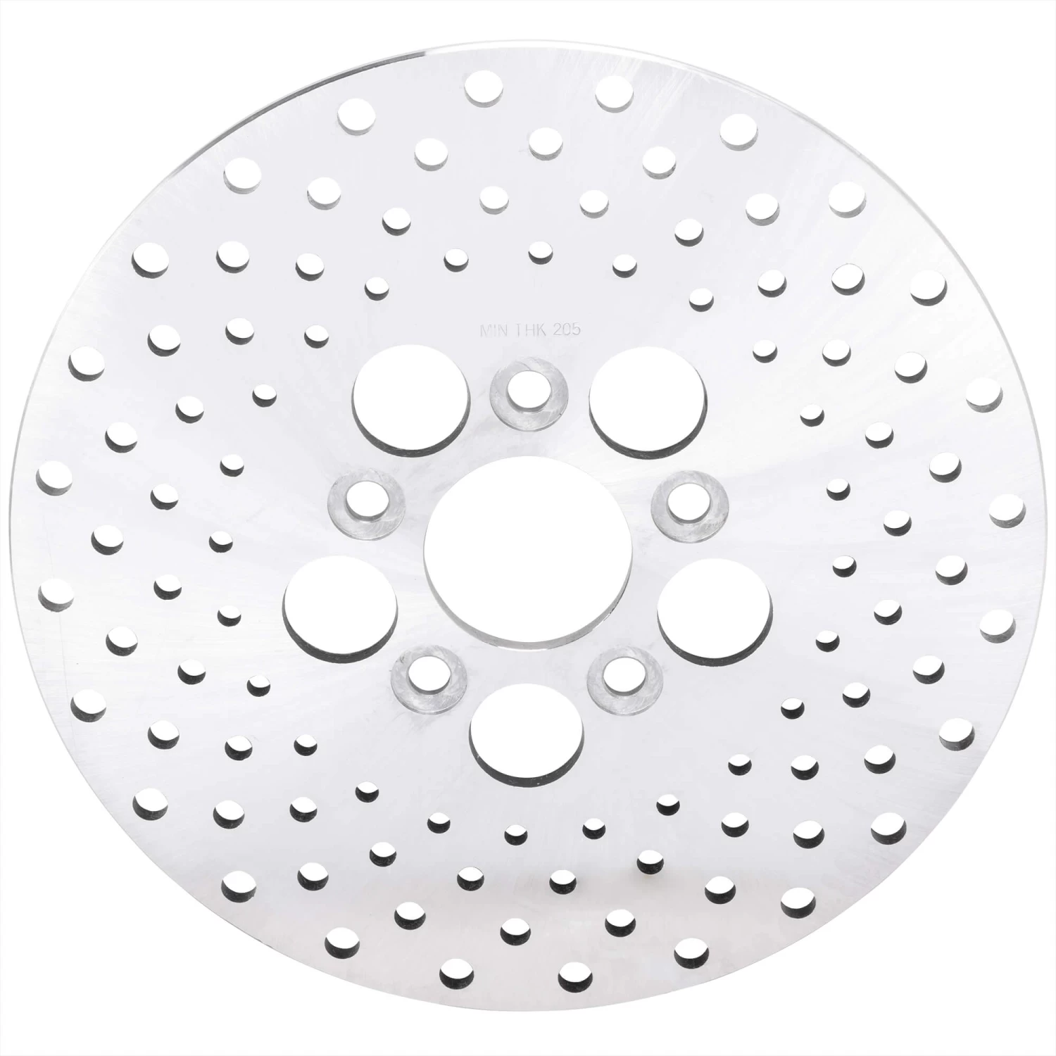 Drilled Stainless Steel Brake Rotor - 10 Inches - Replaces Harley-Davidson OEM# 41807-73, 41813-79 1 Drilled Stainless Steel Brake Rotor - 10 Inches - Replaces Harley-Davidson OEM# 41807-73, 41813-79