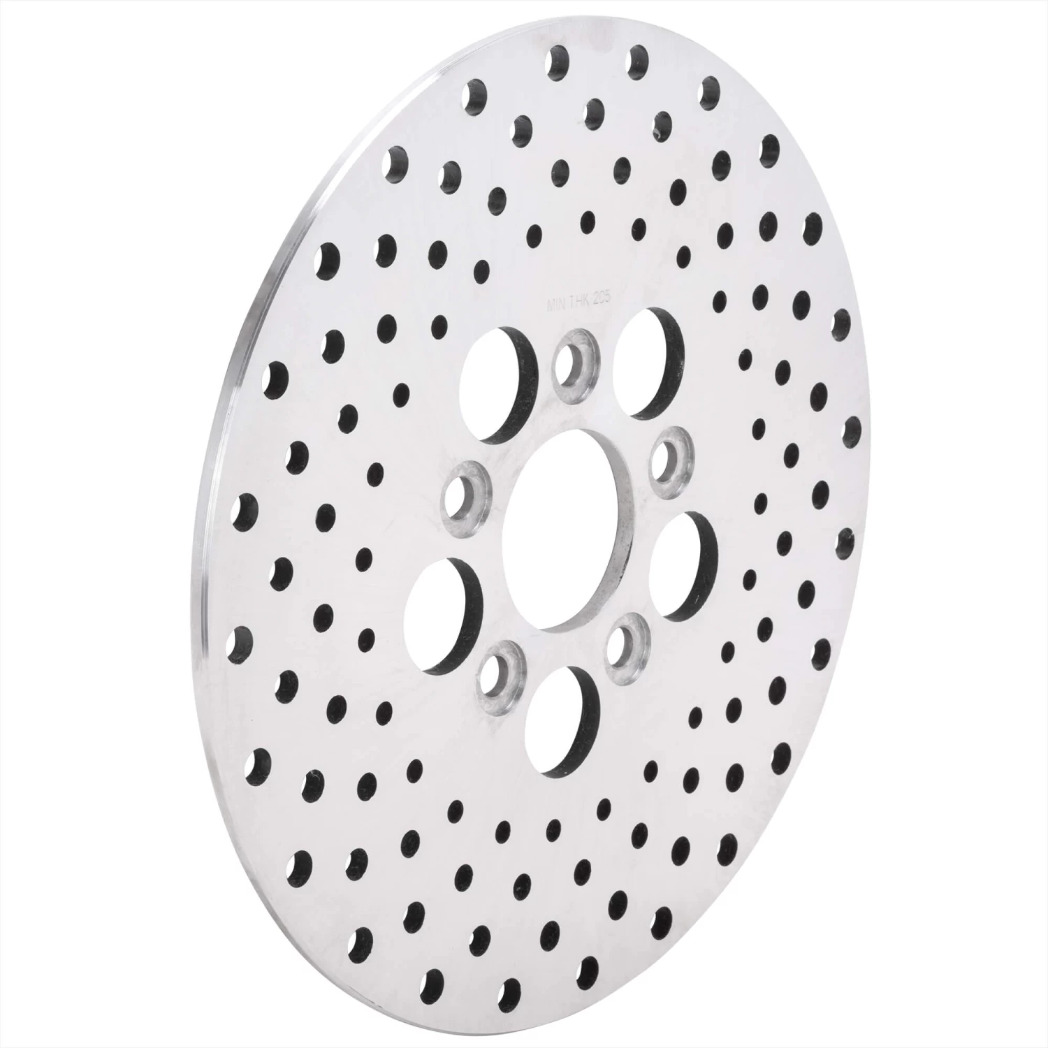 Drilled Stainless Steel Brake Rotor - 10 Inches - Replaces Harley-Davidson OEM# 41807-73, 41813-79 2 Drilled Stainless Steel Brake Rotor - 10 Inches - Replaces Harley-Davidson OEM# 41807-73, 41813-79 - Image 2