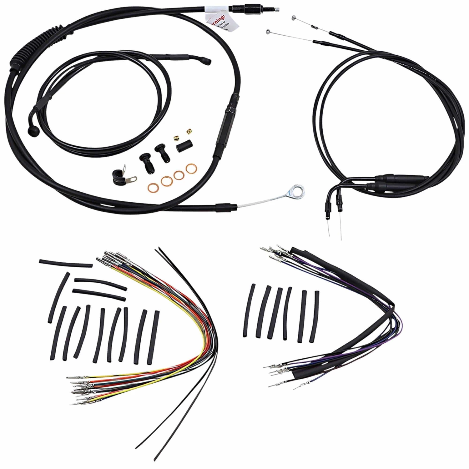 Complete Handlebar Cable/Brake Line Kit For 14" Ape Hanger Handlebars 00-06 FLST/C/F/N 2 Complete Handlebar Cable/Brake Line Kit For 14" Ape Hanger Handlebars 00-06 FLST/C/F/N - Image 2