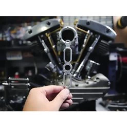 Old-STF Cycle Shovelhead Aluminum Carburetor Intake Support Bracket -Motorcycle Equipment Store 013852 OLD STF SHOVELHEAD CARBURETOR INTAKE SUPPORT BRACKET ALUMINUM 2