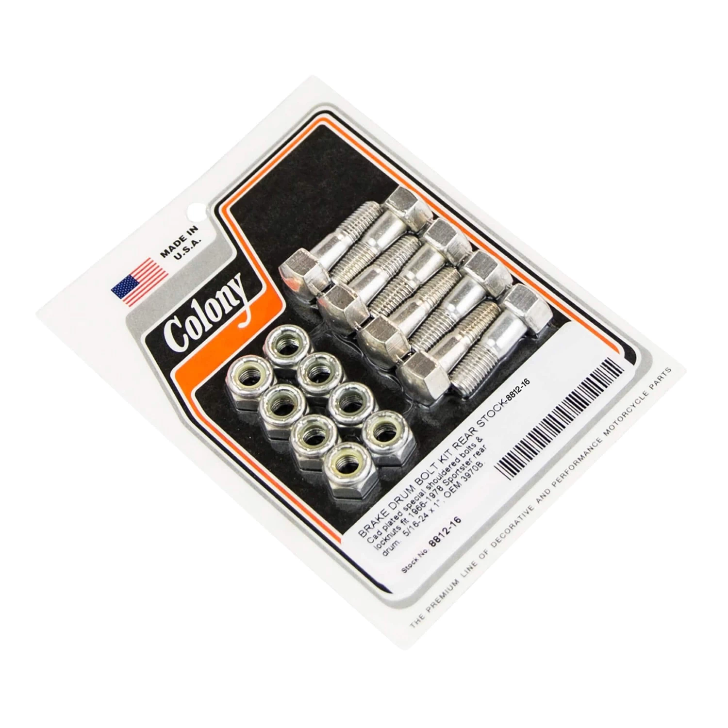 #8812-16 Brake Drum Bolt Kit Rear Stock CAD Harley Sportster 1966-78 2 #8812-16 Brake Drum Bolt Kit Rear Stock CAD Harley Sportster 1966-78 - Image 2