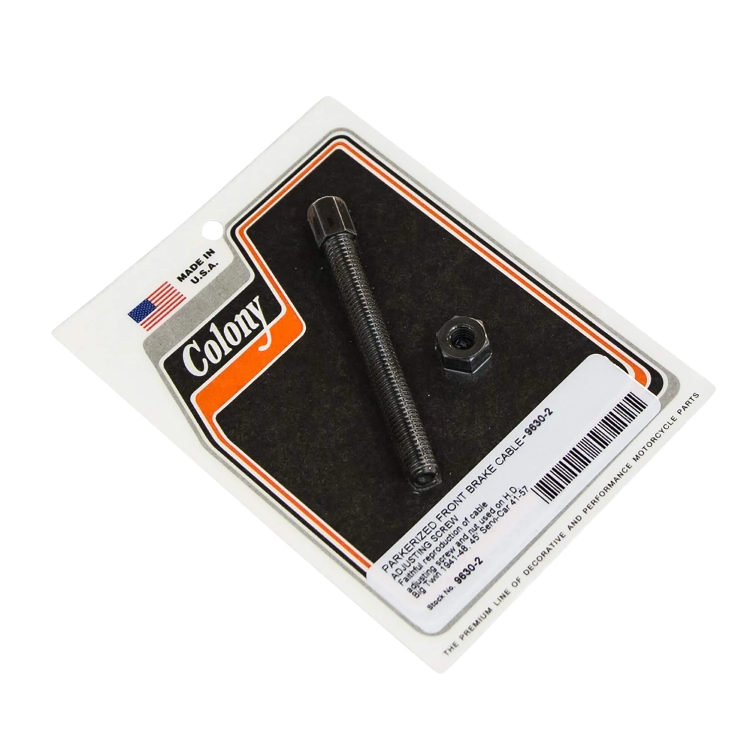 #9630-2 Front Brake Cable Adjusting Screw Parkerized H-D Big Twin 41-48 45 Servicar 41-57 1 #9630-2 Front Brake Cable Adjusting Screw Parkerized H-D Big Twin 41-48 45 Servicar 41-57