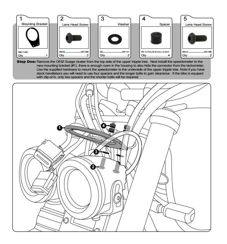 Denali Solo Speedometer Gauge Mount Triumph Thruxton 900 / Bonneville / Scrambler 2004-2016 [Open Box]