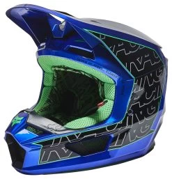 Fox Racing V1 Peril Helmet -Motorcycle Equipment Store fox racing v1 peril helmet blue 2