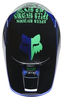 Fox Racing V1 Peril Helmet -Motorcycle Equipment Store fox racing v1 peril helmet blue 4
