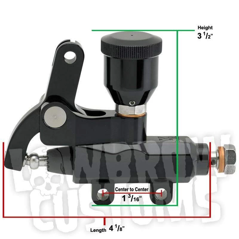 Black Wire / Cable Operated Rear Master Cylinder With Reservoir 4 Black Wire / Cable Operated Rear Master Cylinder With Reservoir - Image 4