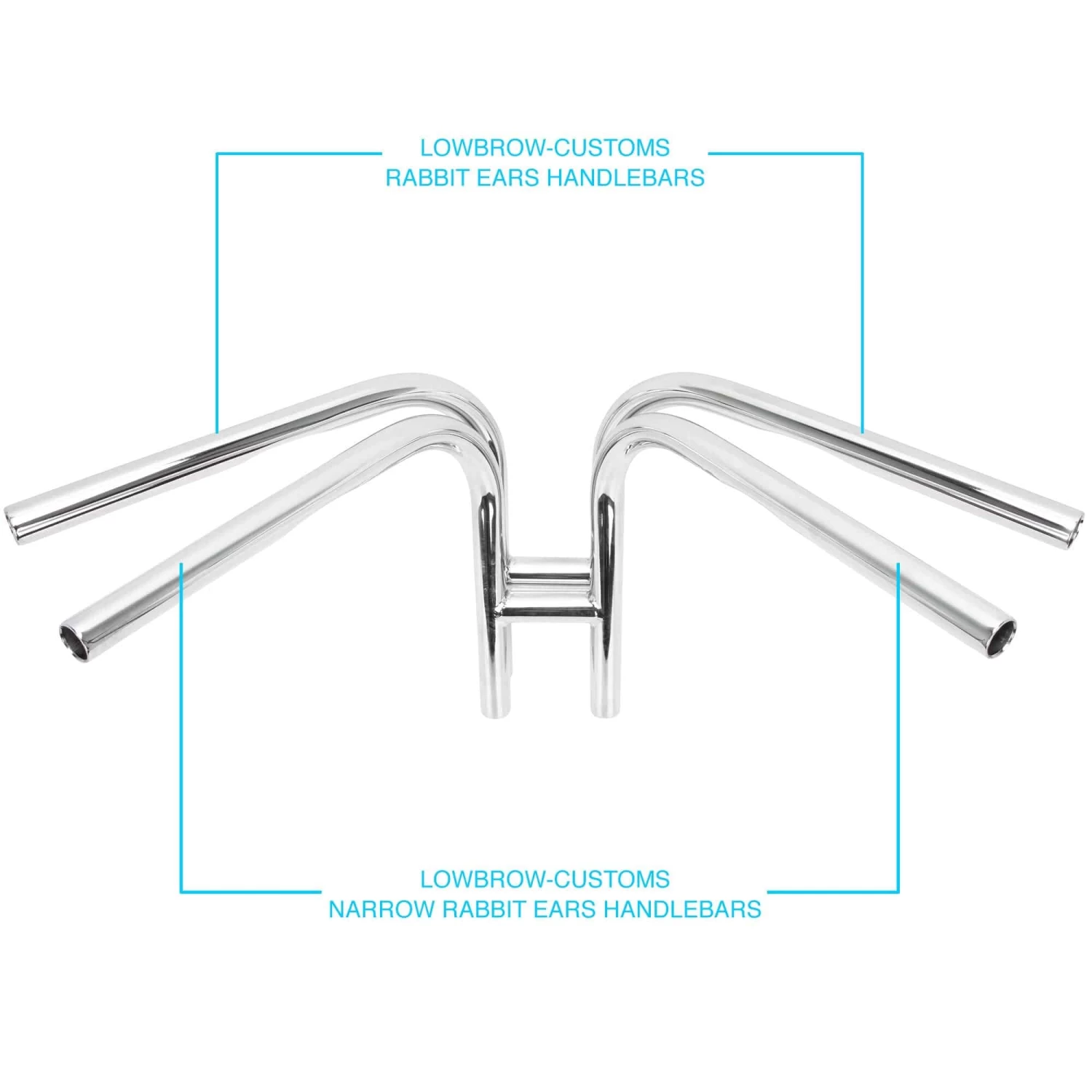 Narrow Rabbit Ears Handlebars - 1 Inch - Chrome 7 Narrow Rabbit Ears Handlebars - 1 Inch - Chrome - Image 7