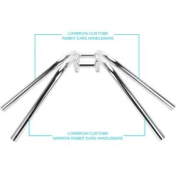 Narrow Rabbit Ears Handlebars - 1 Inch - Chrome 22 Narrow Rabbit Ears Handlebars - 1 Inch - Chrome -Motorcycle Equipment Store rabbit ear comparison shots 2 1