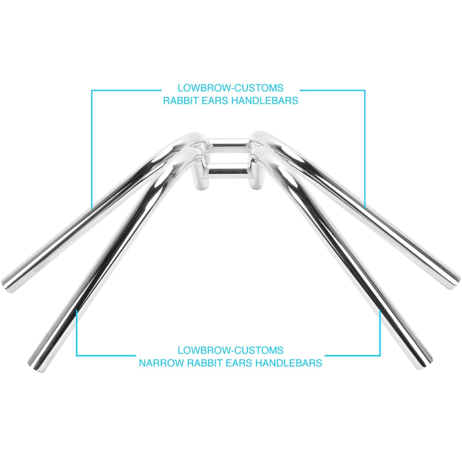 Narrow Rabbit Ears Handlebars - 1 Inch - Chrome 8 Narrow Rabbit Ears Handlebars - 1 Inch - Chrome - Image 8