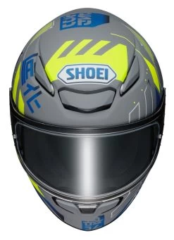 Shoei RF-1400 Accolade Helmet -Motorcycle Equipment Store shoei rf1400 accolade helmet grey blue yellow 2