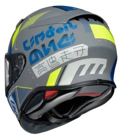 Shoei RF-1400 Accolade Helmet -Motorcycle Equipment Store shoei rf1400 accolade helmet grey blue yellow 3