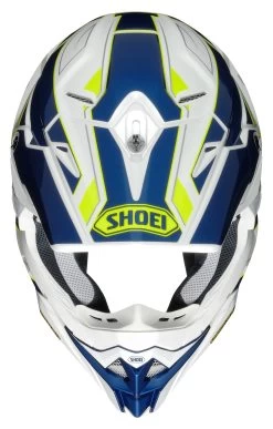 Shoei VFX-EVO Allegiant Helmet -Motorcycle Equipment Store shoei vfxevo allegiant helmet white blue yellow 1